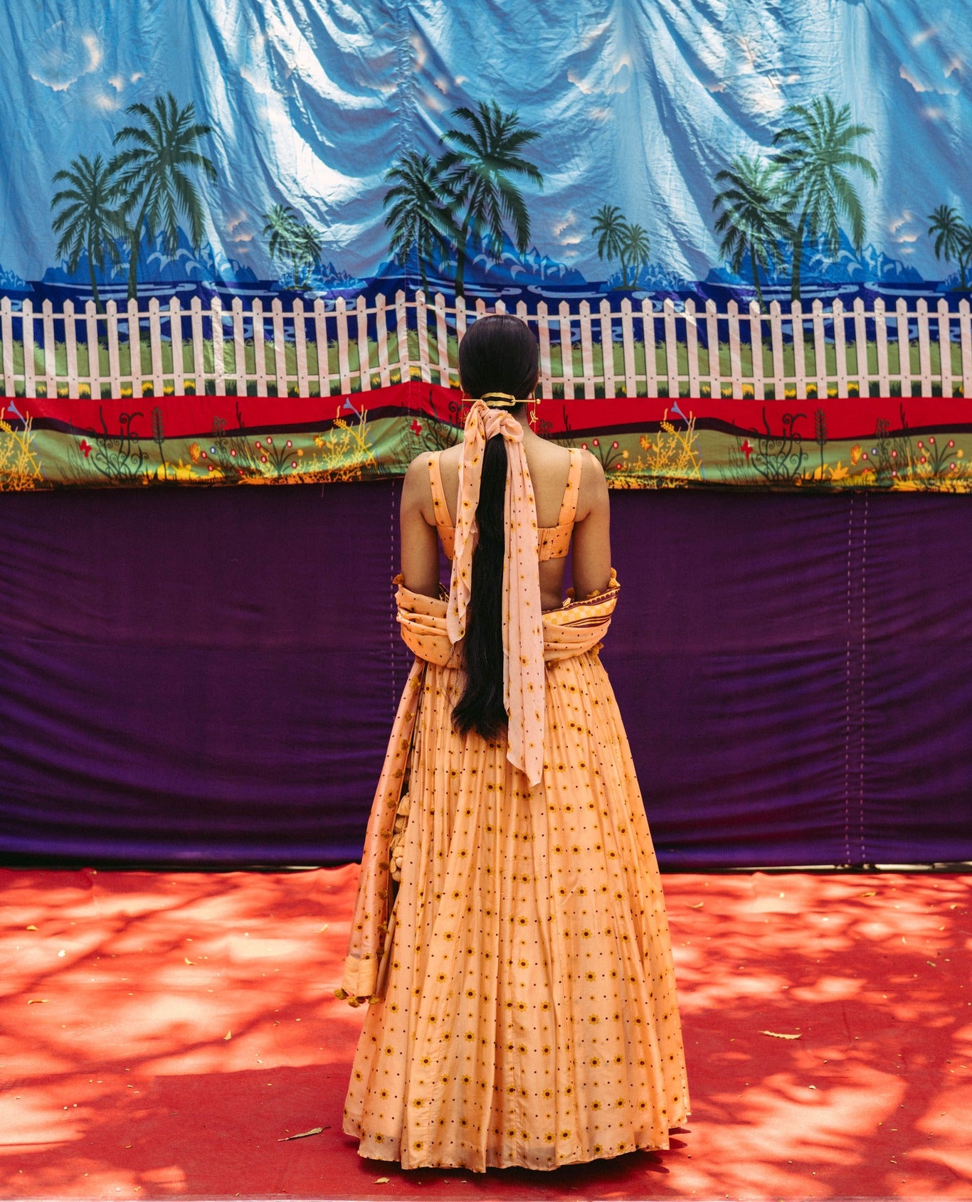 Peach Fuzz Printed Lehenga Set