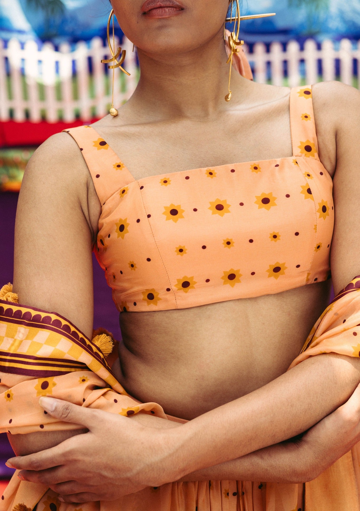 Peach Fuzz Printed Lehenga Set