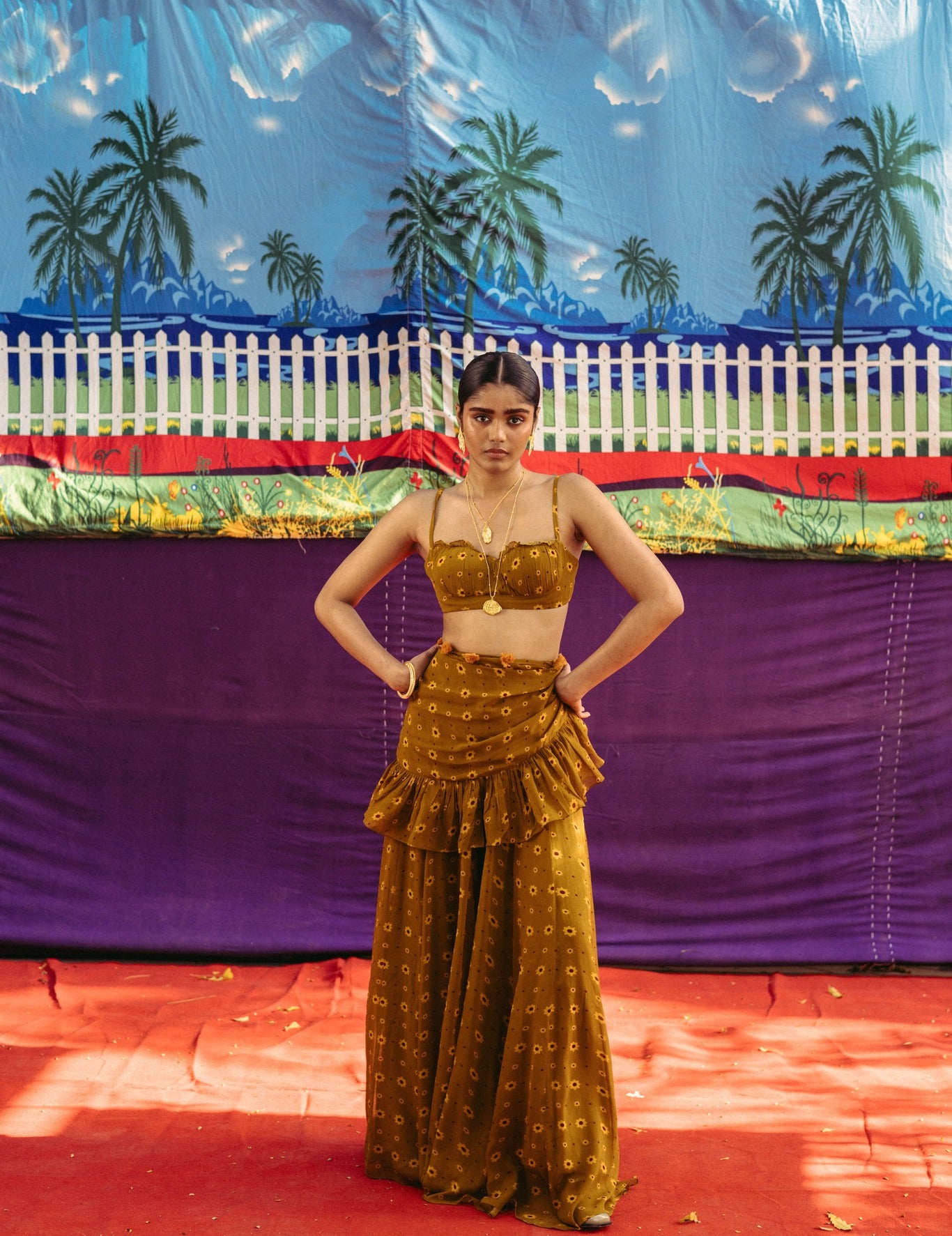 Mehendi Ochre Sharara Set