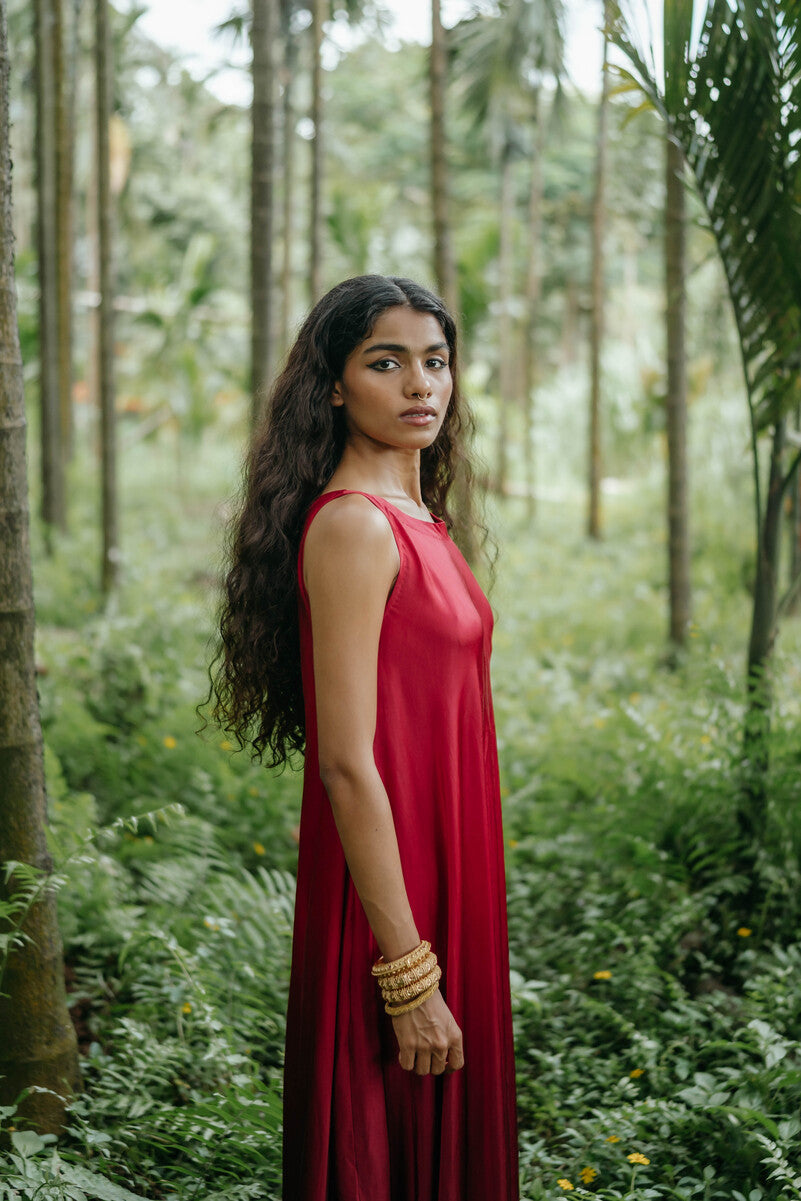 Red Shaded Tunic Set