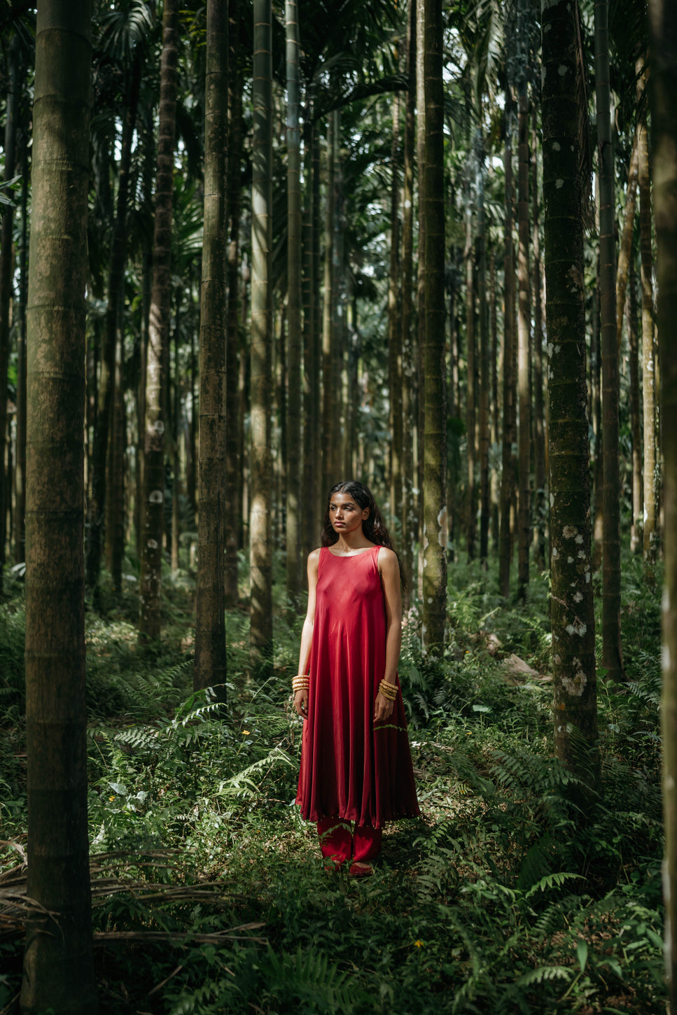 Red Shaded Tunic Set