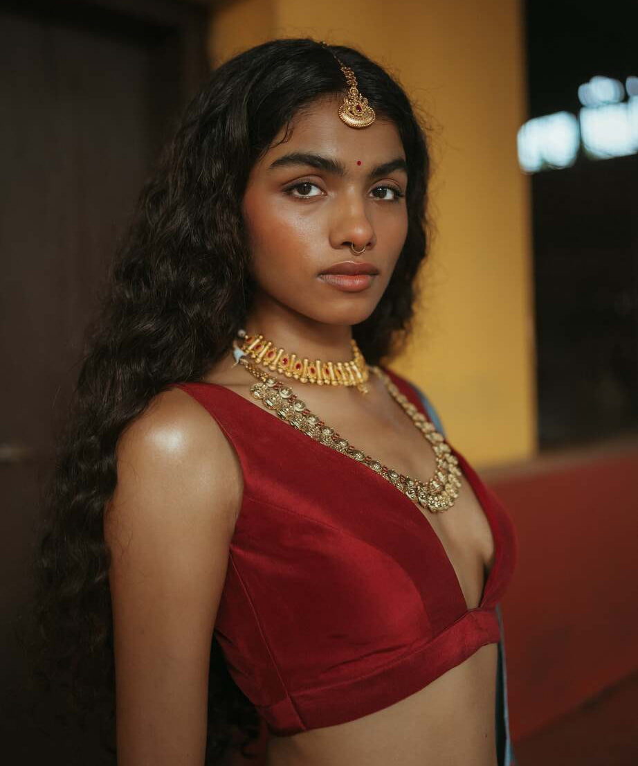 Red Blouse Sierra Silk Bandhani Sari Set