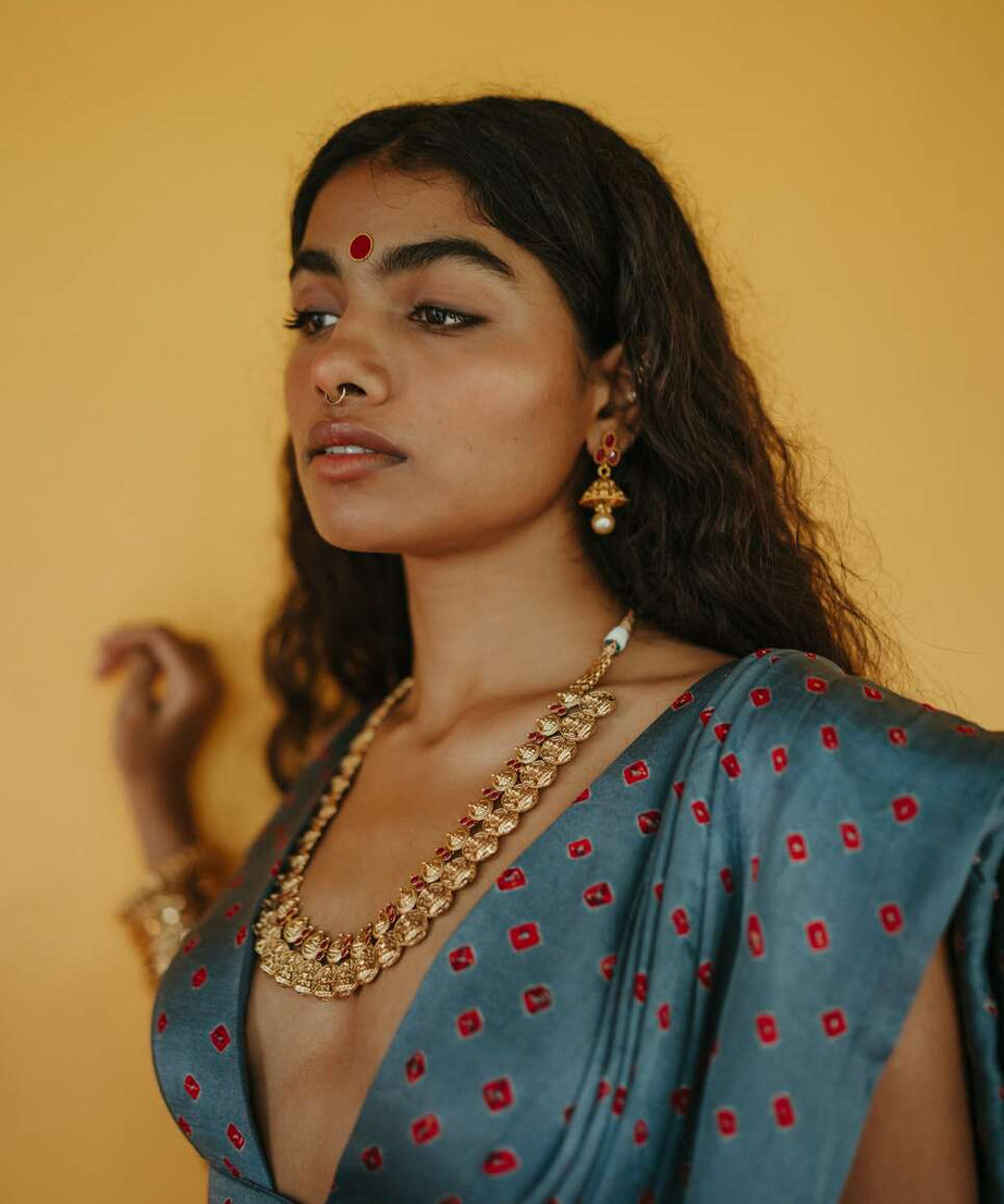 Sierra Silk Bandhani Sari Set