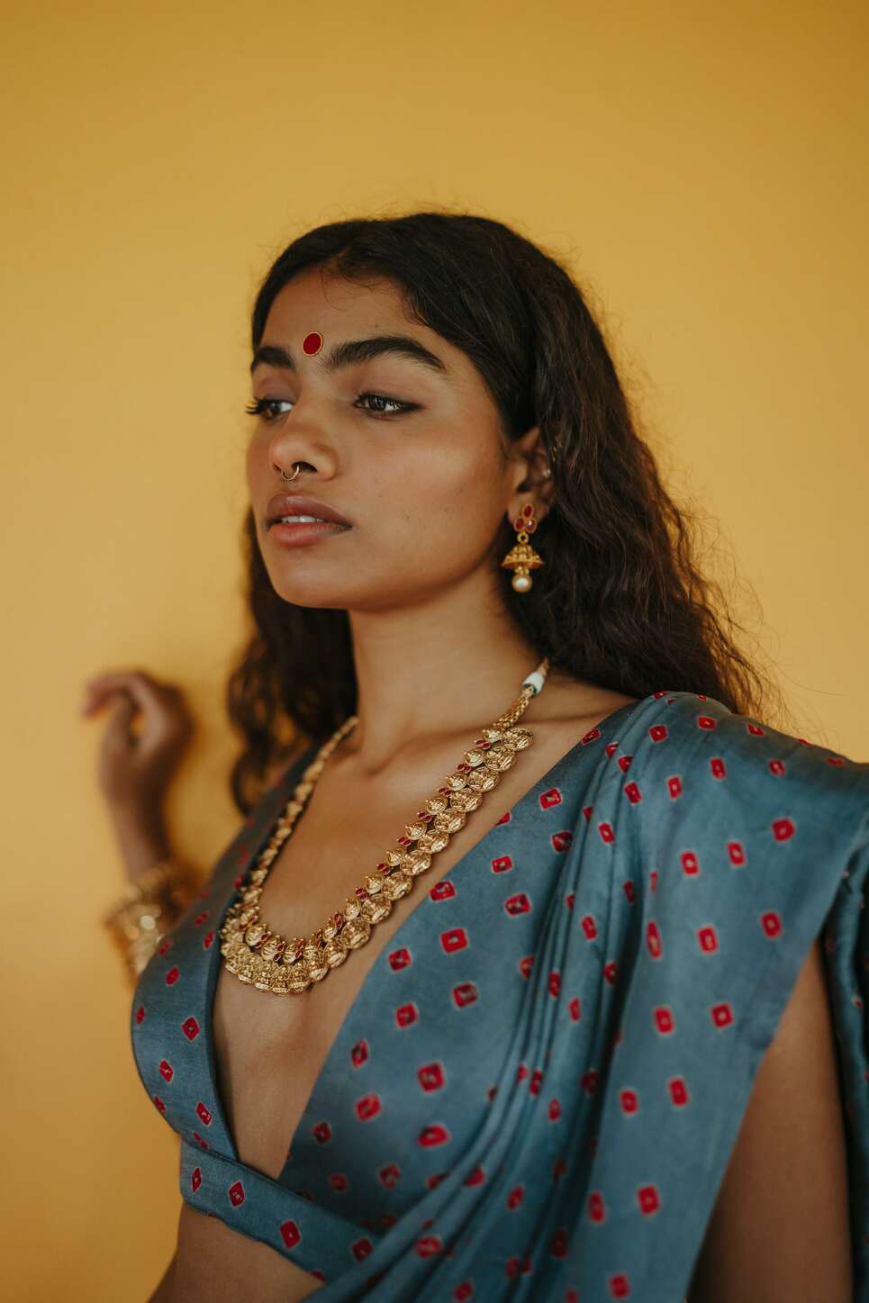 Sierra Silk Bandhani Sari Set