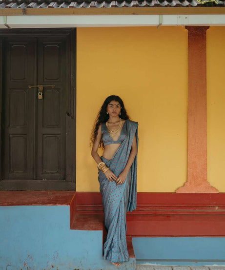 Sierra Silk Bandhani Sari Set