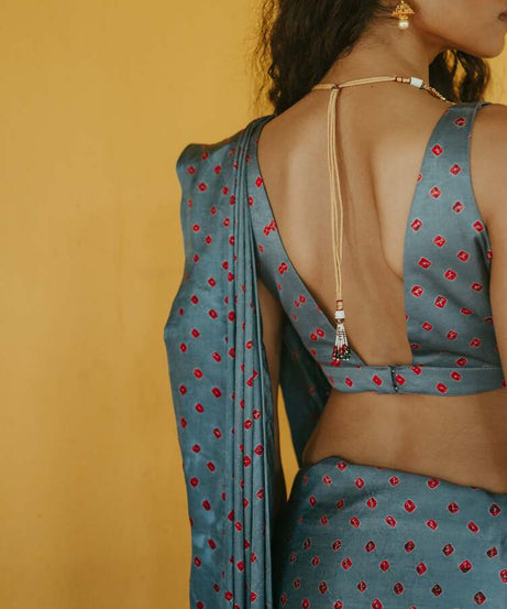 Sierra Silk Bandhani Sari Set