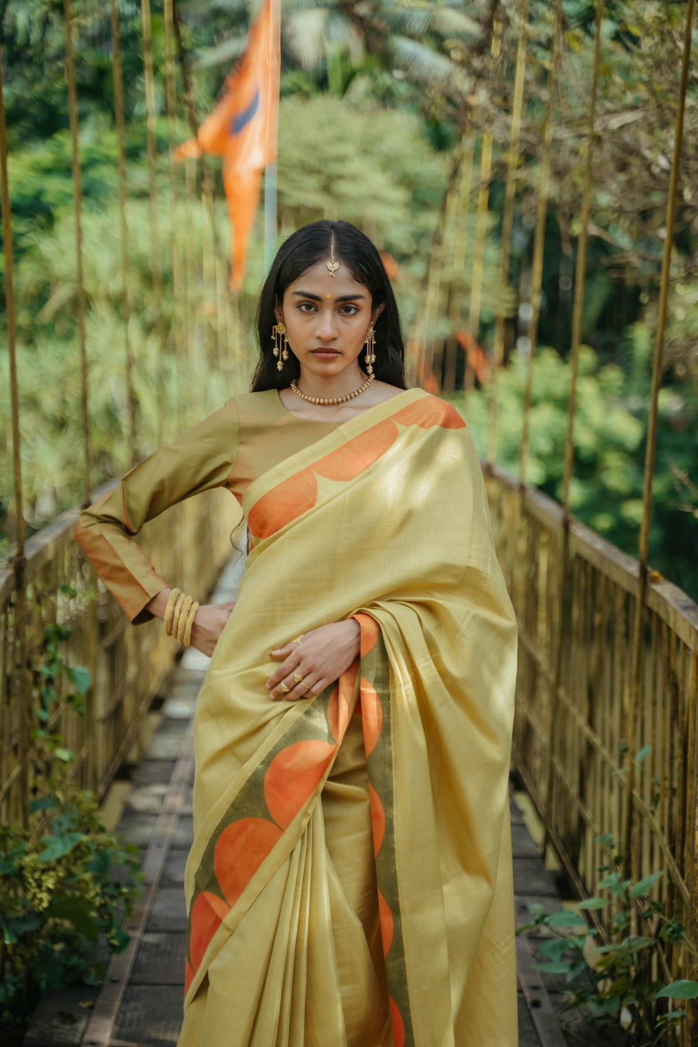 Light Green Silk Sari Set