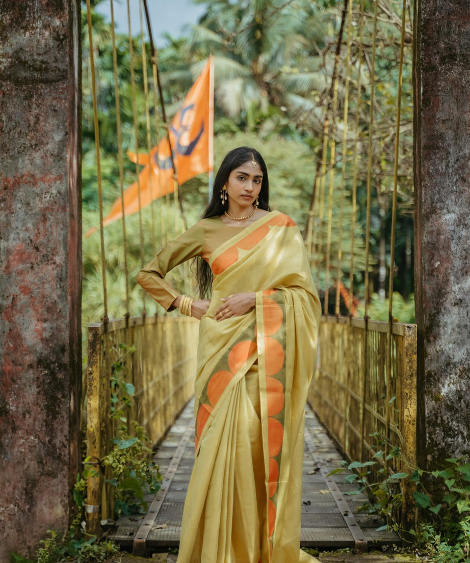 Light Green Silk Sari Set