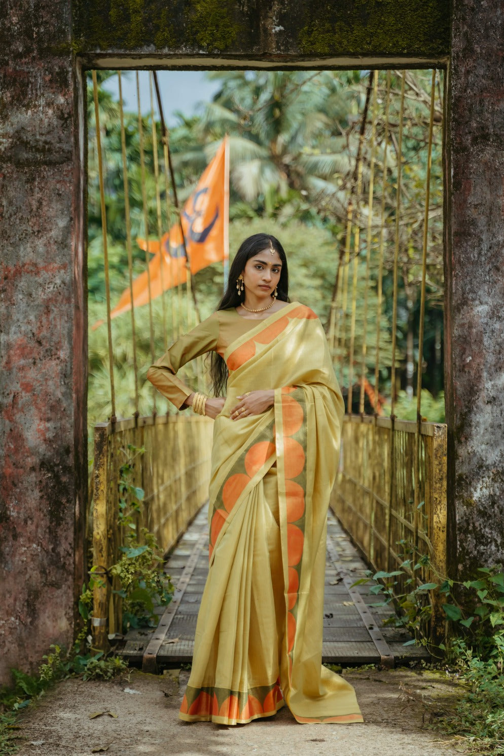 Light Green Silk Sari Set