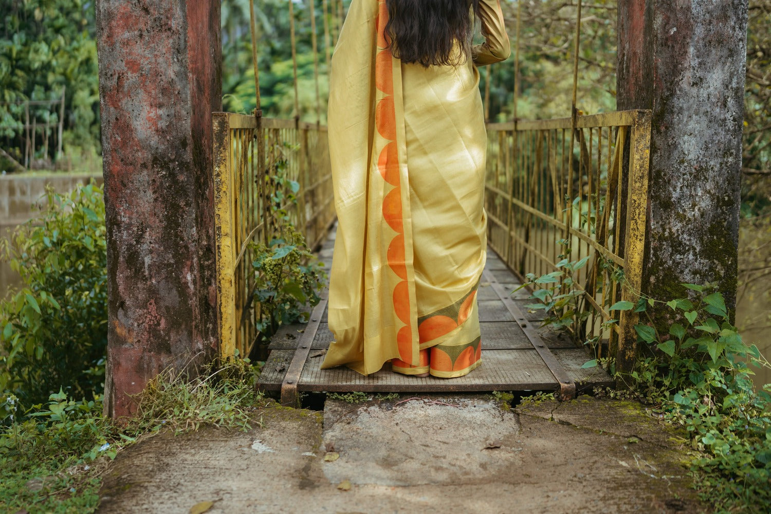 Light Green Silk Sari Set