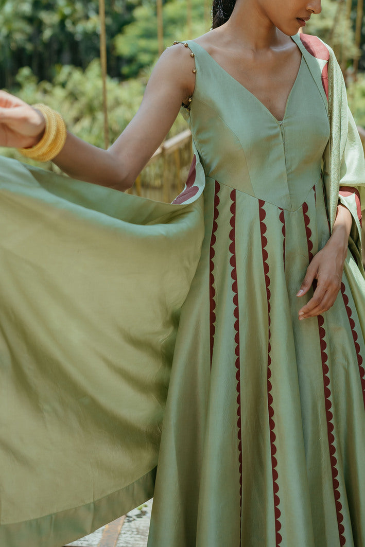 Mint Green Corset Anarkali Set