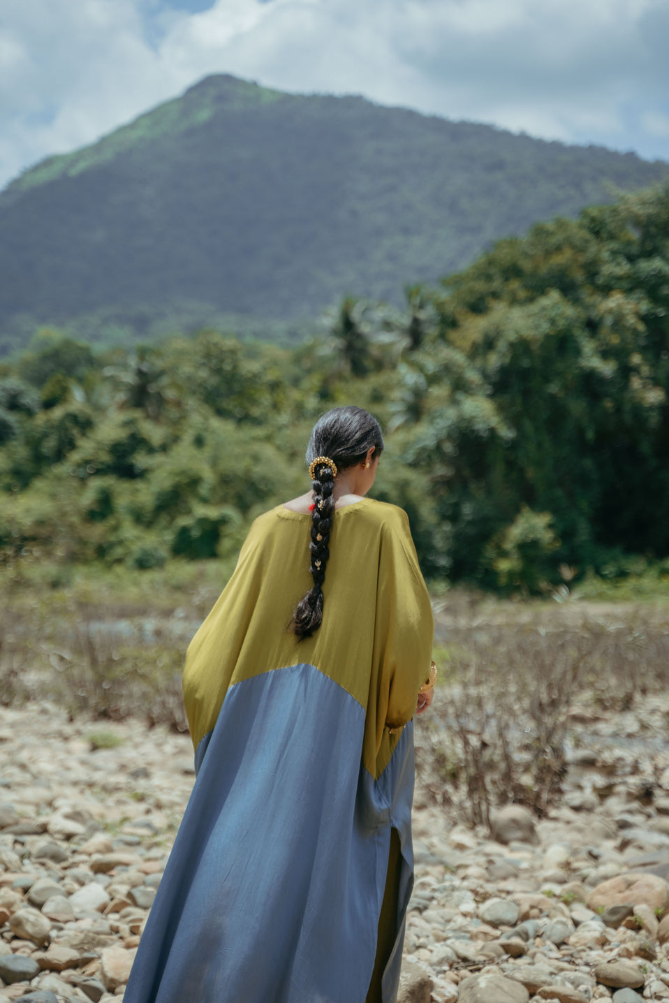 Colour Block Oversized Kaftan Set