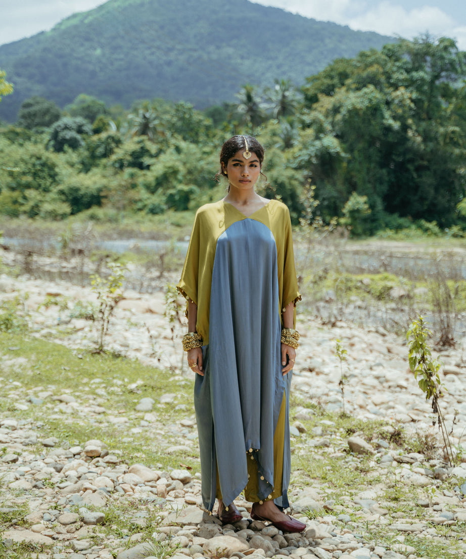 Colour Block Oversized Kaftan Set 2