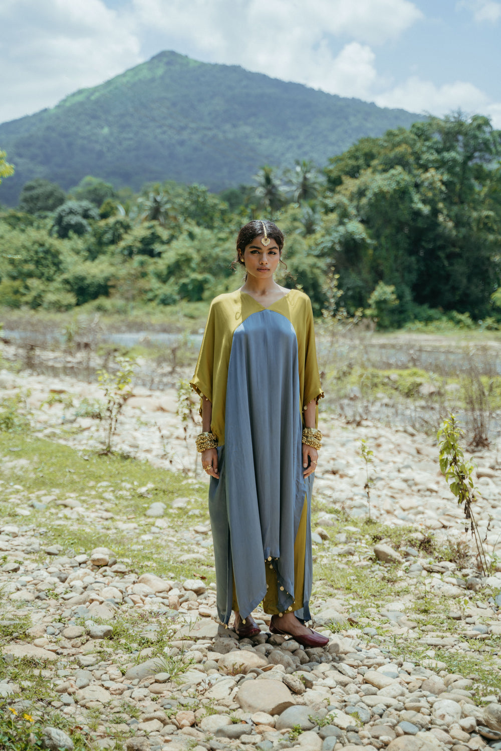 Colour Block Oversized Kaftan Set 2