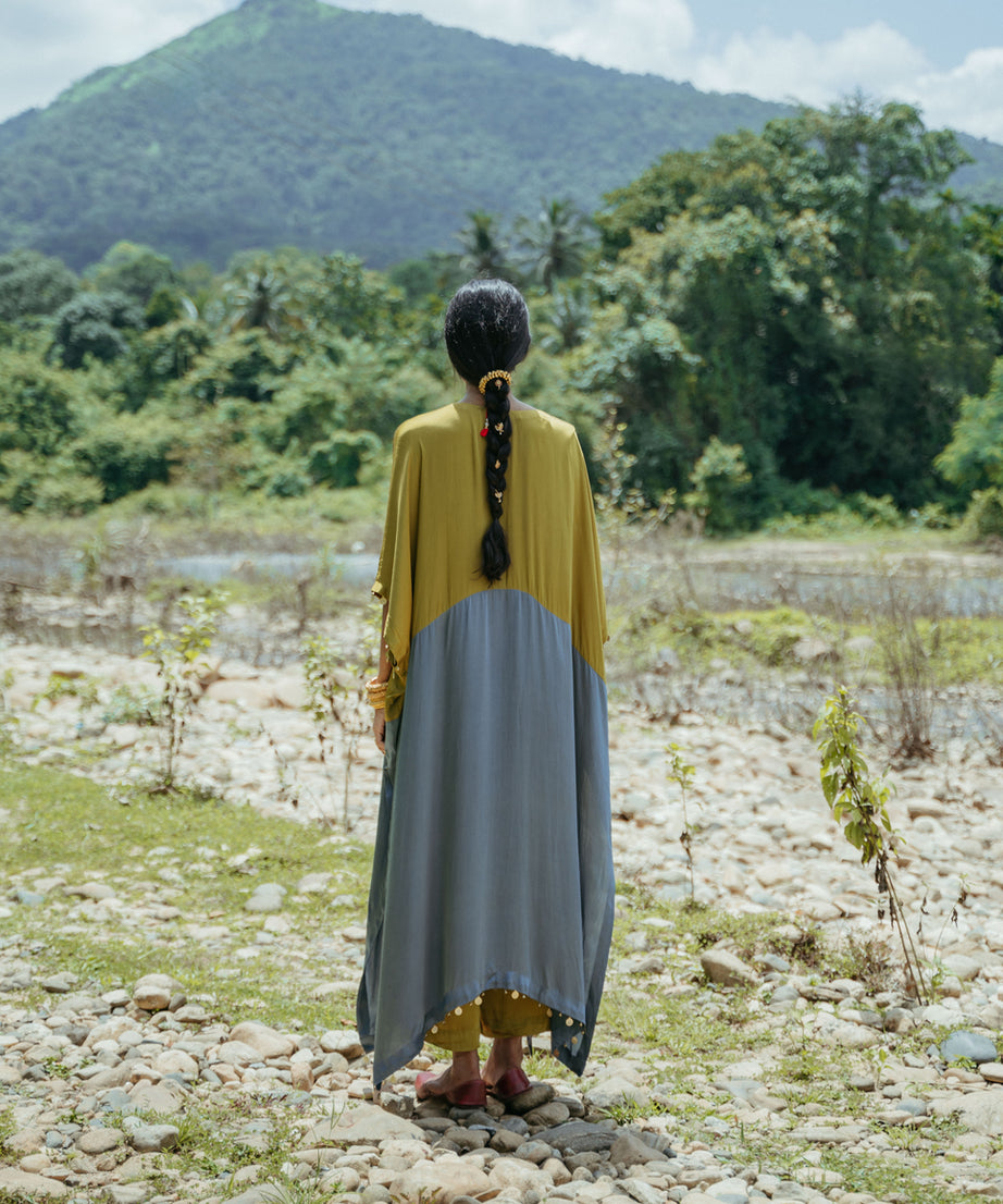 Colour Block Oversized Kaftan Set